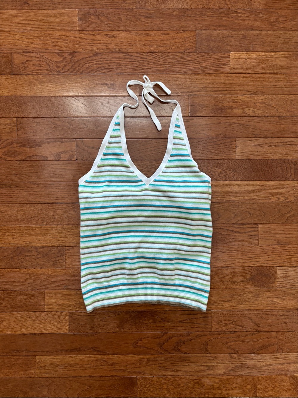 GAP Y2K Style Striped Cotton Halter Top